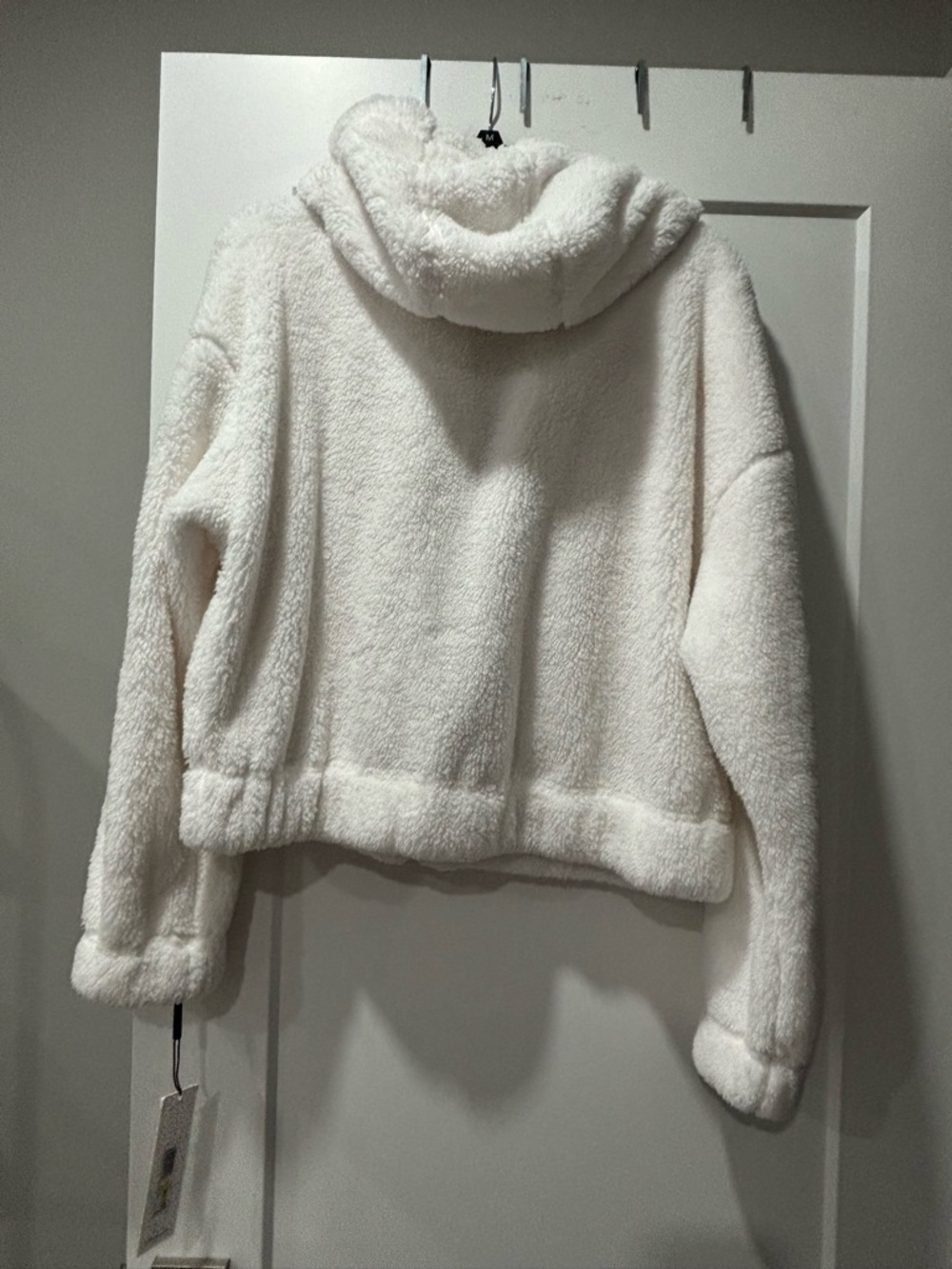 Calvin Klein Cream Sherpa Zip Hoodie Jacket - Picture 2 of 4